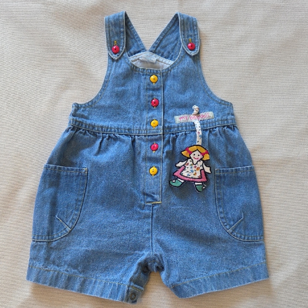 Charming Kids Denim Overalls with Doll Patch